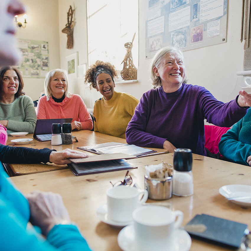 A photo of several women at a support group